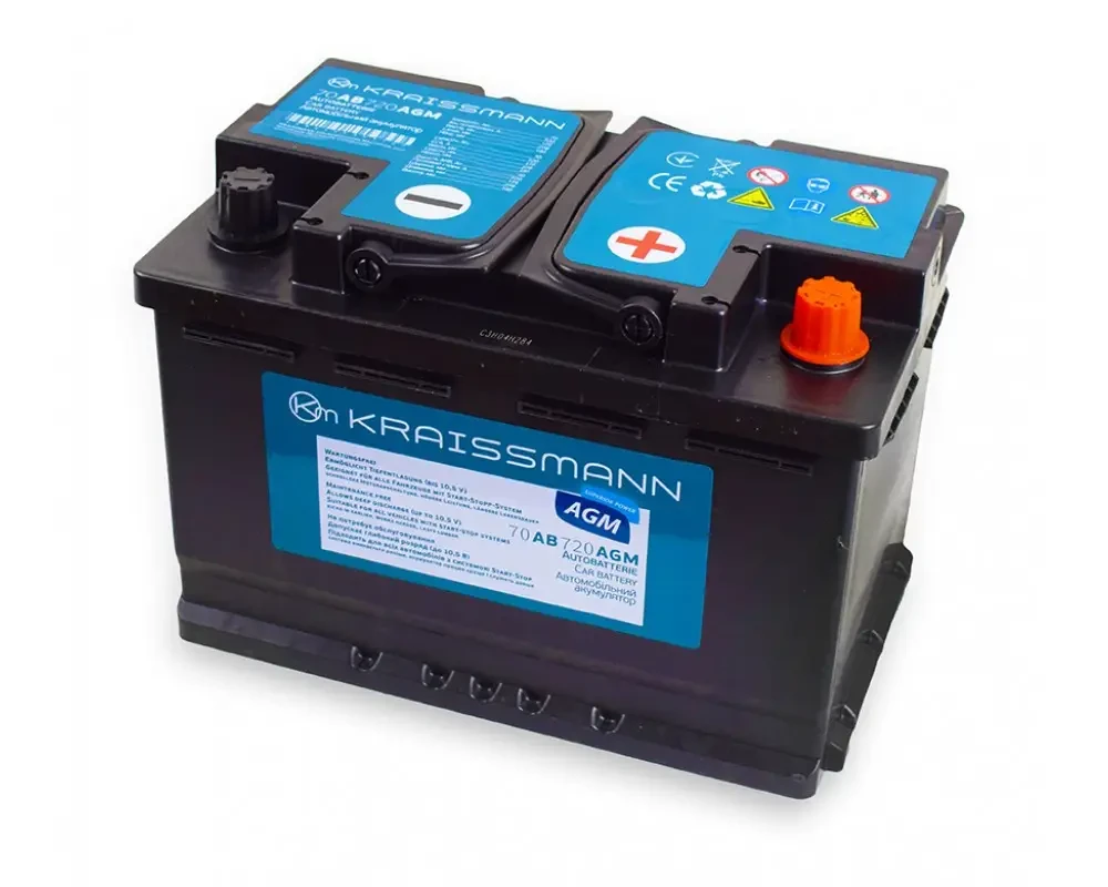 Автомобильный аккумулятор KRAISSMANN 70 AB 720 AGM (гарантия 2 года)