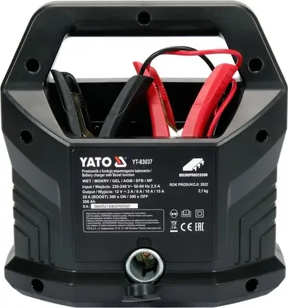 Електронний зарядний пристрій 12В/2А, 6А, 10А, 15А YATO YT-83037