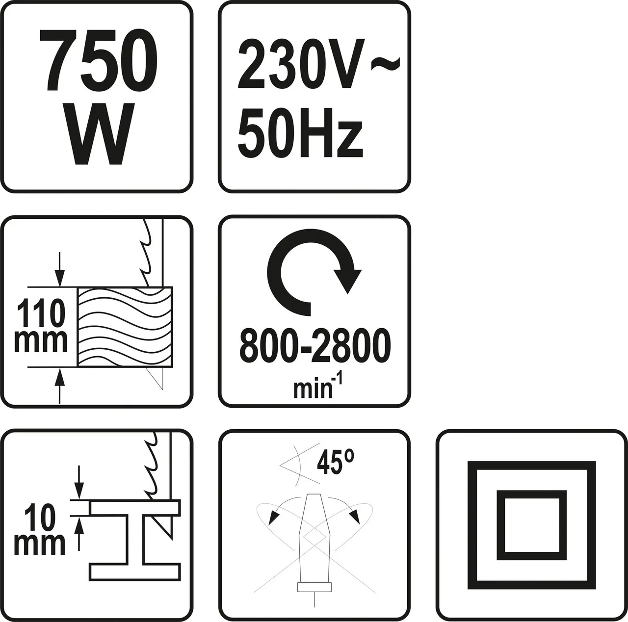 Лобзик мережевий YATO YT-82272  750 Вт 110 мм