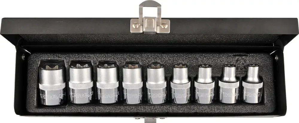 Набір головок торцевих YATO YT-0521, Torx Е10-Е24 9 предметів