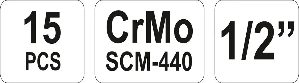 Набір головок торцевих ударних YATO YT-1055, 1/2