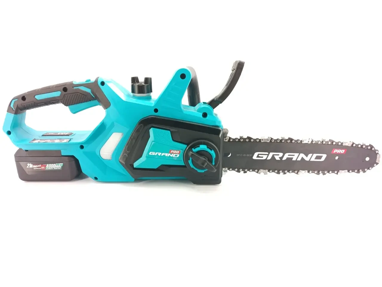 Акумуляторна безщіткова ланцюгова пилка Grand АПЦ-21V BL (шина 305 мм, 2 АКБ, 21 В, 4 А*год)