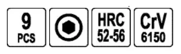 Набір шестигранних ключів Г-образних з кулею YATO YT-0505, М1.5-10 мм 9 шт