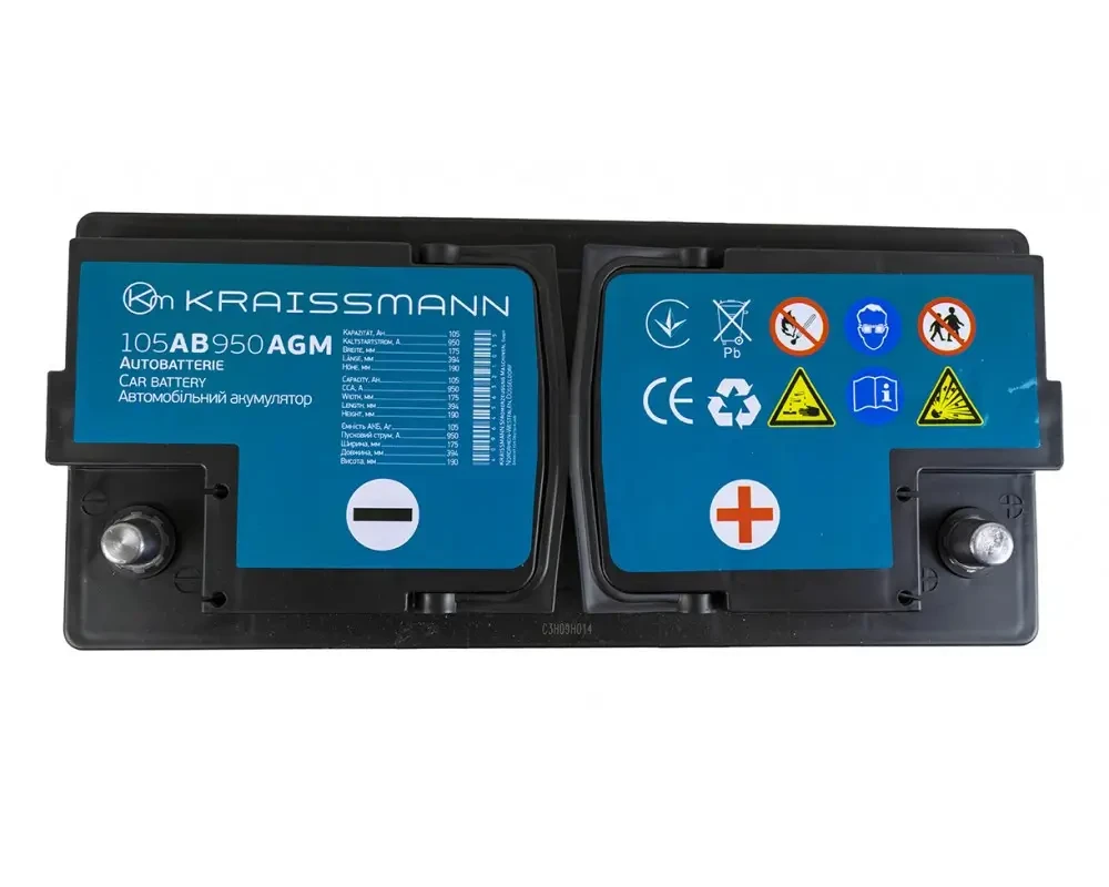 Автомобільний акумулятор KRAISSMANN 105 AB 950 AGM (гарантія 2 роки)