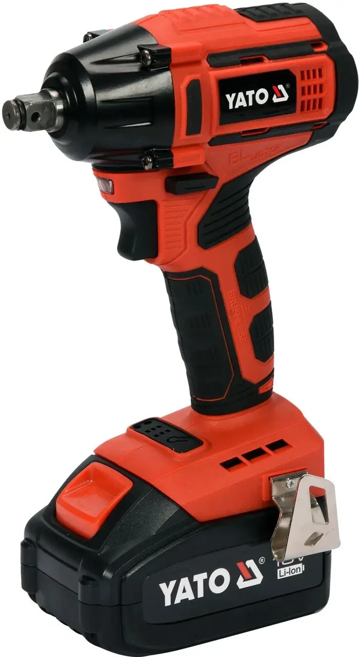 Гайковерт ударний акумуляторний безщітковий YATO YT-82802 (Li-Ion 18 В 3 А·год 250 Нм 1/2" + кейс) Гайковерт ударний акумуляторний безщітковий YATO YT-82802 (Li-Ion 18 В 3 А·год 250 Нм 1/2" + кейс)