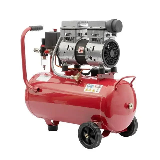 Компресор INTERTOOL PT-0022, 24 л, 1.1 кВт, 220 В, 8 атм, 145 л/хв, малошумний, безмасляний, 2 циліндра