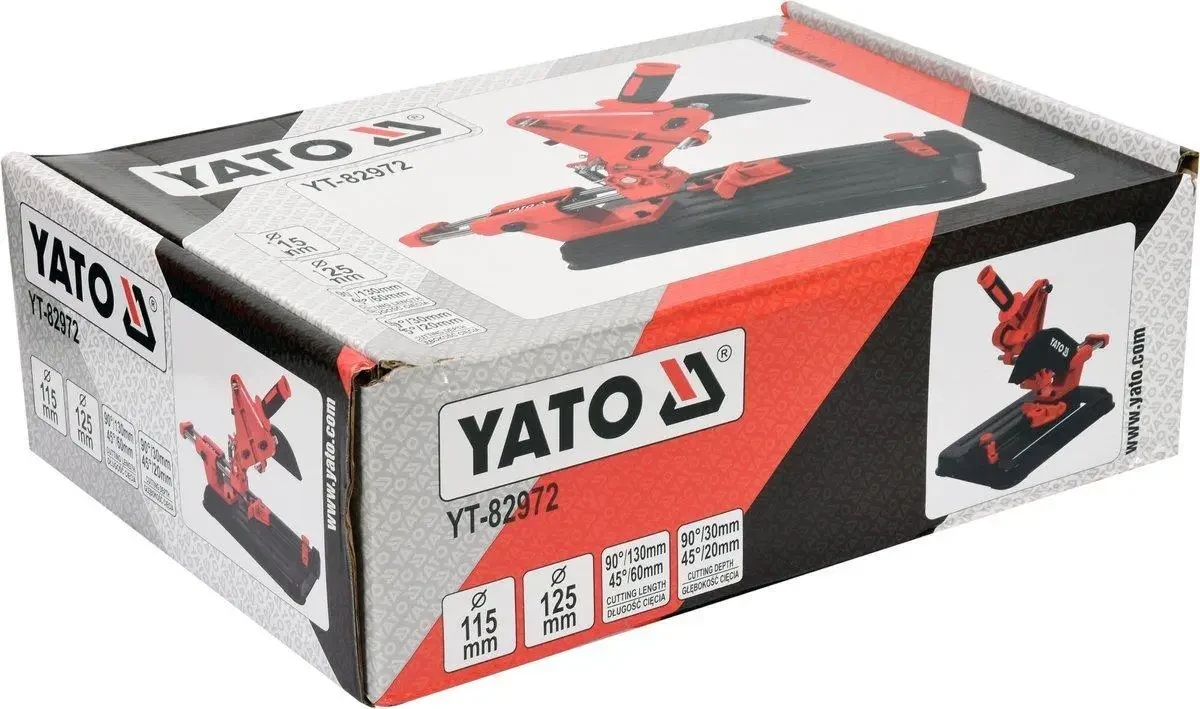 Штатив для шліфмашинки кутової (Ø125) YATO YT-82972, хід повзунка- 130 мм, глиб.- 30 мм, станина- 160х 160 см