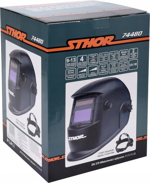 Маска зварювальника POWERUP з самозатемнювальним скло-фільтром 110 х 90 мм STHOR 74480 Маска зварювальника POWERUP з самозатемнювальним скло-фільтром 110 х 90 мм STHOR 74480