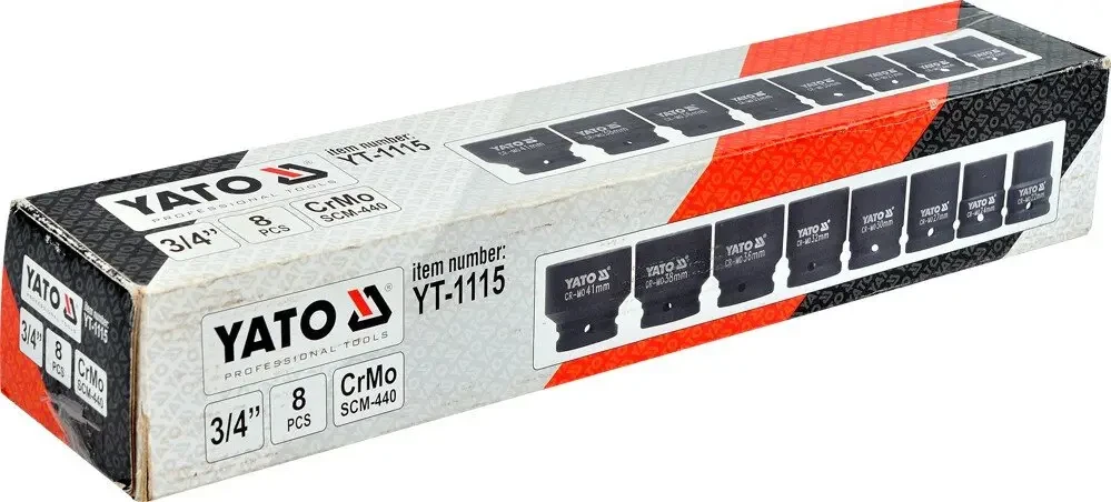 Набір головок торцевих ударних YATO 3/4