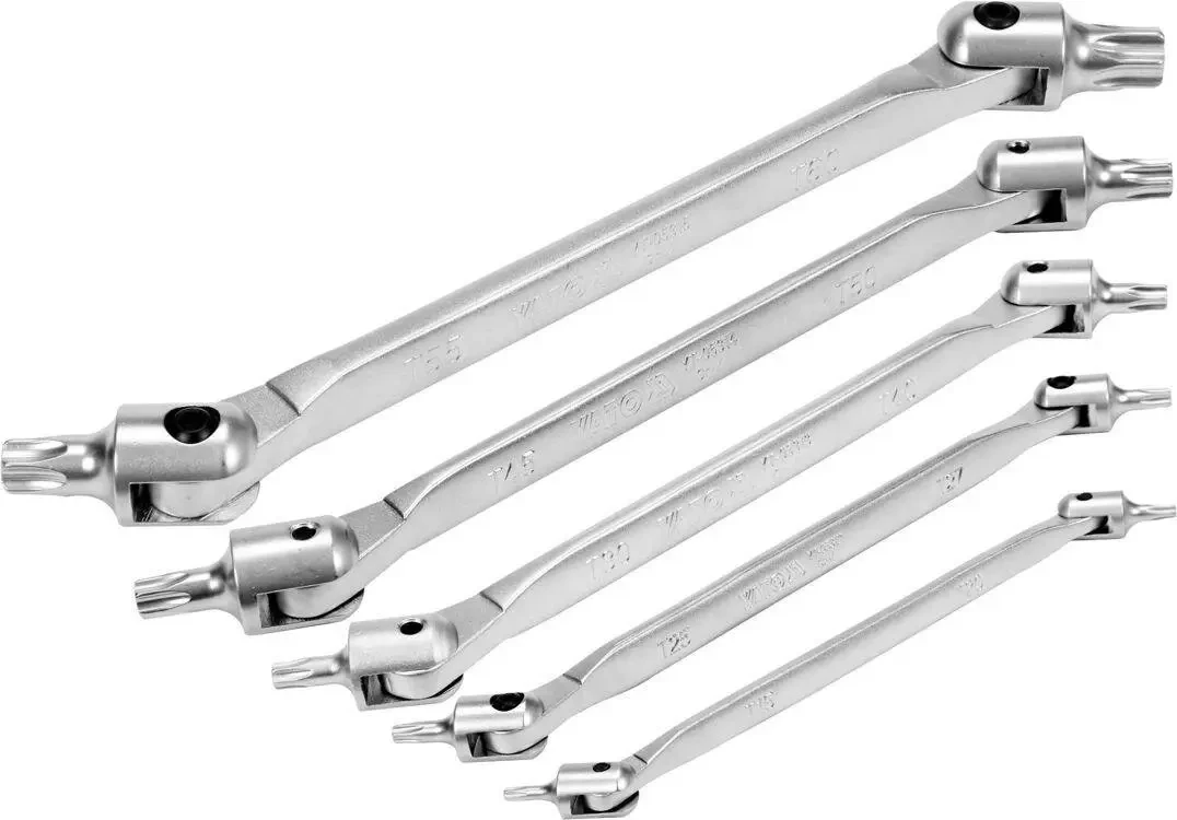 Набір ключів TORX двосторонніх на шарнірах YATO YT-05320, Т15-Т60 Cr-V 5 шт