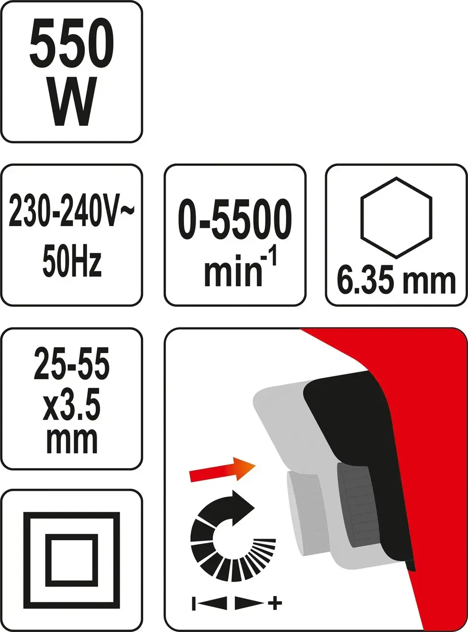 Викрутка-дриль електрична YATO YT-82071 550 Вт