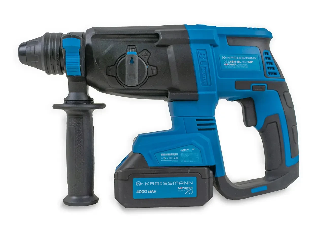 Перфоратор акумуляторний KRAISSMANN 261 ABH-BL 20/2 MP (2 АКБ 20В, 4 А*год, кейс, M-POWER series 20) Перфоратор акумуляторний KRAISSMANN 261 ABH-BL 20/2 MP (2 АКБ 20В, 4 А*год, кейс, M-POWER series 20)