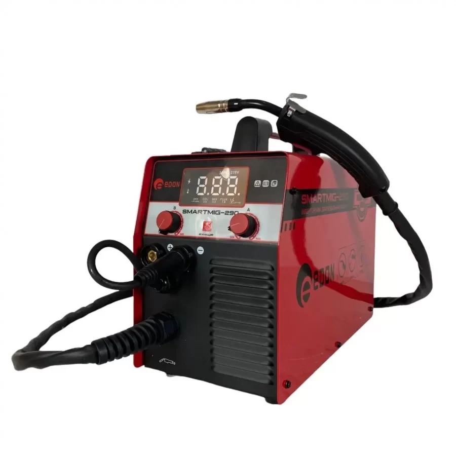Сварочный полуавтомат 2 в 1 Edon SmartMIG-290, 5.4 кВт, КПД 85%, сварочный ток 20-290 А, проволока 0.6-1.0 мм