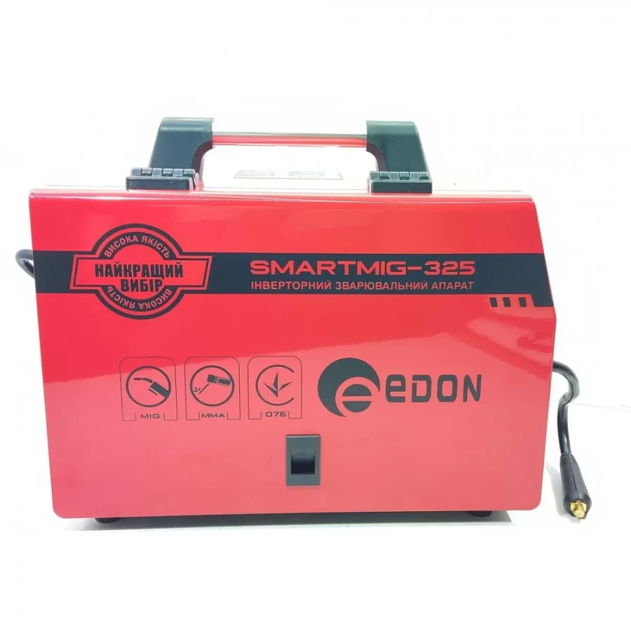 Сварочный полуавтомат 2 в 1 Edon Smartmig-325, 5.8 кВт, КПД 85%, сварочный ток 25-325 А, проволока 0.6-1.0