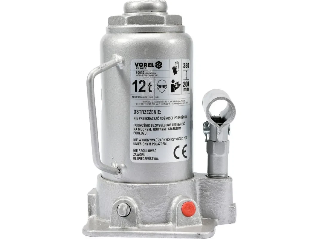 Домкрат гідравлічний cтовбцевий VOREL 80062; F= 12 т, роб. висота- 200- 380 мм Домкрат гідравлічний cтовбцевий VOREL 80062; F= 12 т, роб. висота- 200- 380 мм