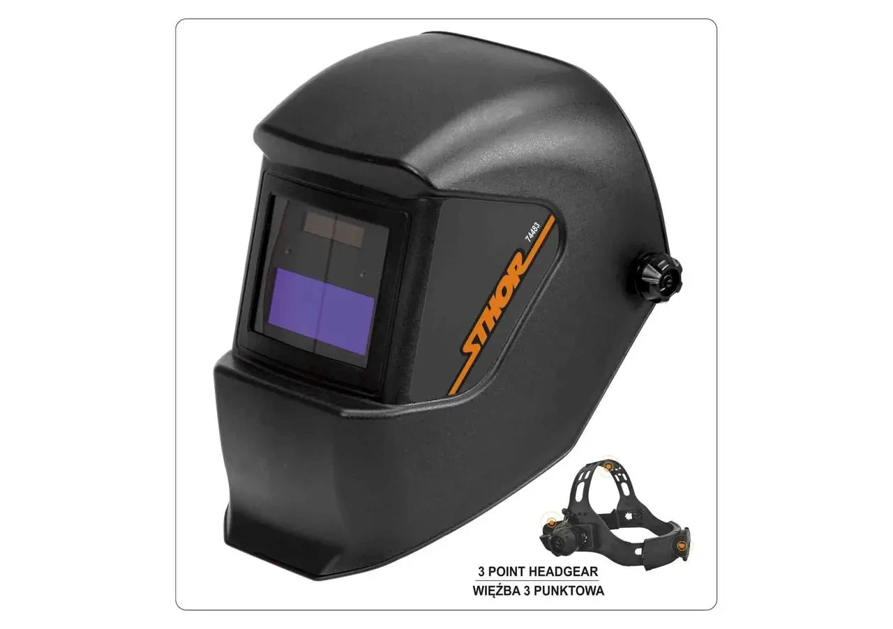 Маска зварювальника з автозатемненным світлофільтром 90 х 35 мм STHOR 74483