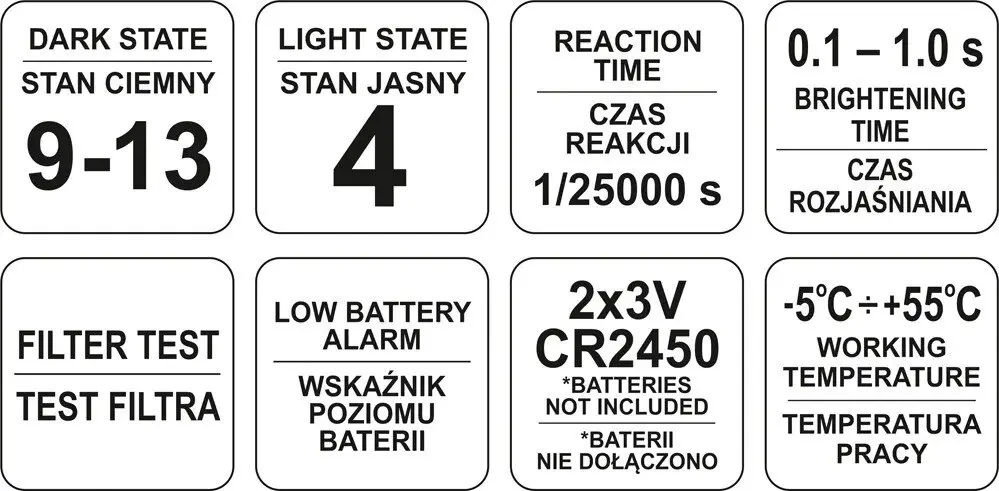 Маска зварювальника YATO захисна з саморегульованим фільтром YATO YT-73921
