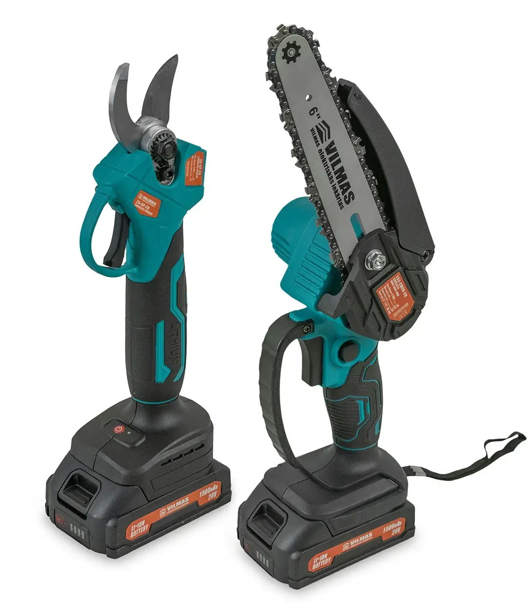 Набір 2 в 1 Акумуляторна міні ланцюгова пила VILMAS 153-CMCS-20, Акумуляторний секатор VILMAS 25-CP-20