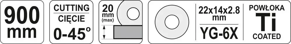 Плиткоріз ручний YATO : одна направляюча, L= 90 cм [1/10]