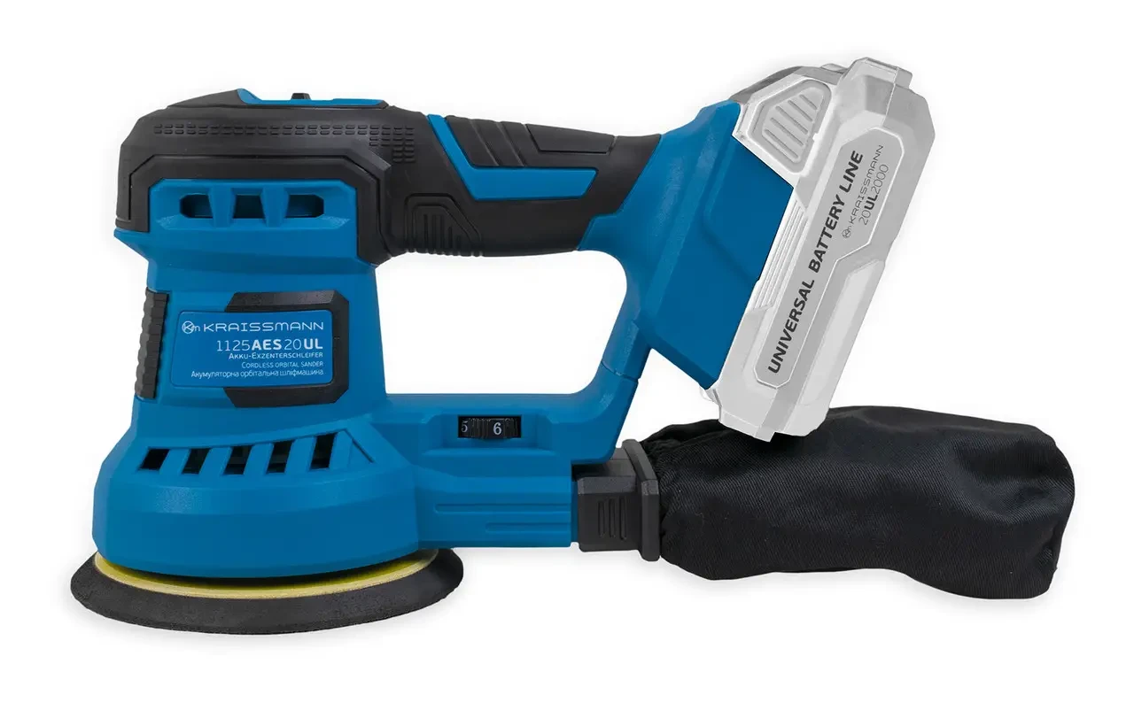 Шлифмашина орбитальная аккумуляторная ( без аккумулятора и зарядного устройства) KRAISSMANN 1125 AES 20UL