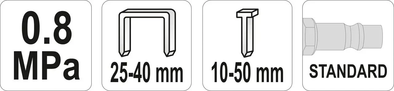 Степлер пневматичний YATO для скоб 25-40 х 5.7 мм і цвяхів 10-50 мм Степлер пневматичний YATO для скоб 25-40 х 5.7 мм і цвяхів 10-50 мм