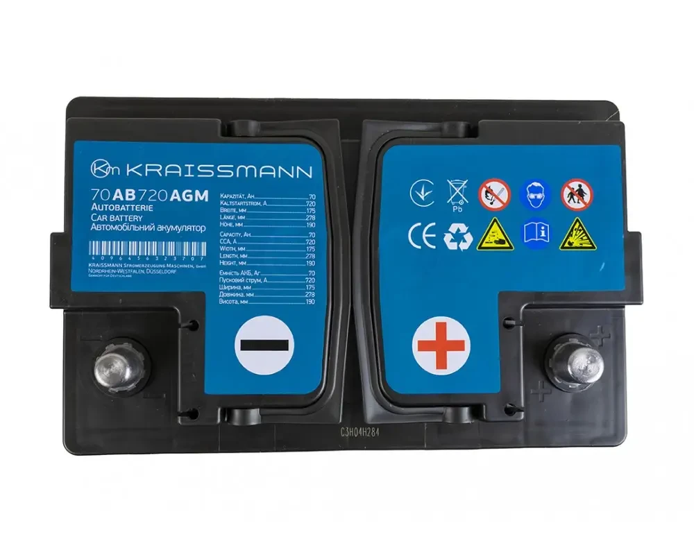 Автомобільний акумулятор KRAISSMANN 70 AB 720 AGM (гарантія 2 роки) Автомобільний акумулятор KRAISSMANN 70 AB 720 AGM (гарантія 2 роки)
