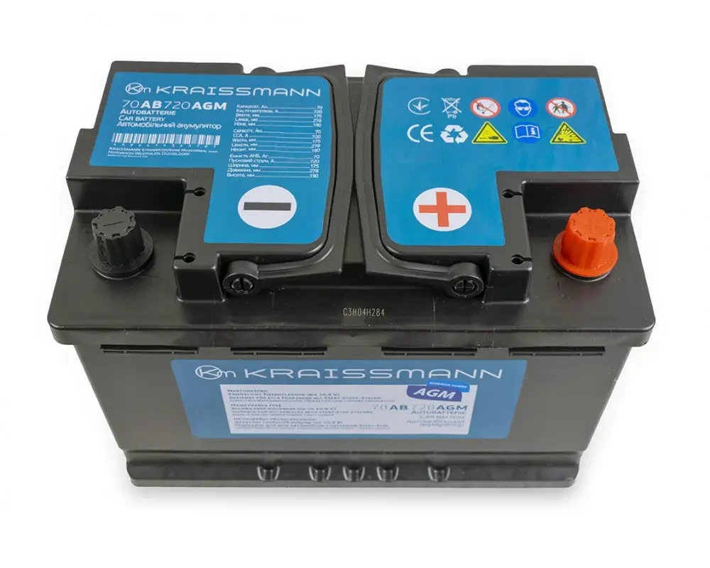 Автомобільний акумулятор KRAISSMANN 70 AB 720 AGM (гарантія 2 роки) Автомобільний акумулятор KRAISSMANN 70 AB 720 AGM (гарантія 2 роки)