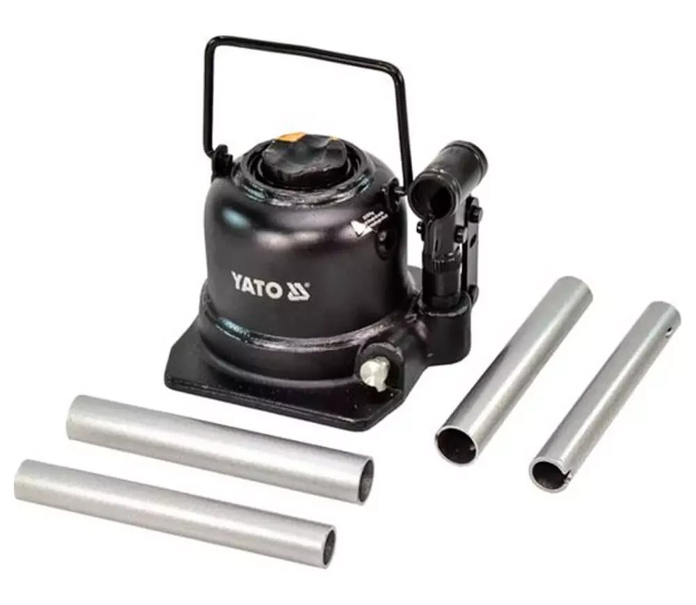 Домкрат гідравлічний пляшковий з подвійним штоком YATO YT-1713, 10 т 125-215 мм