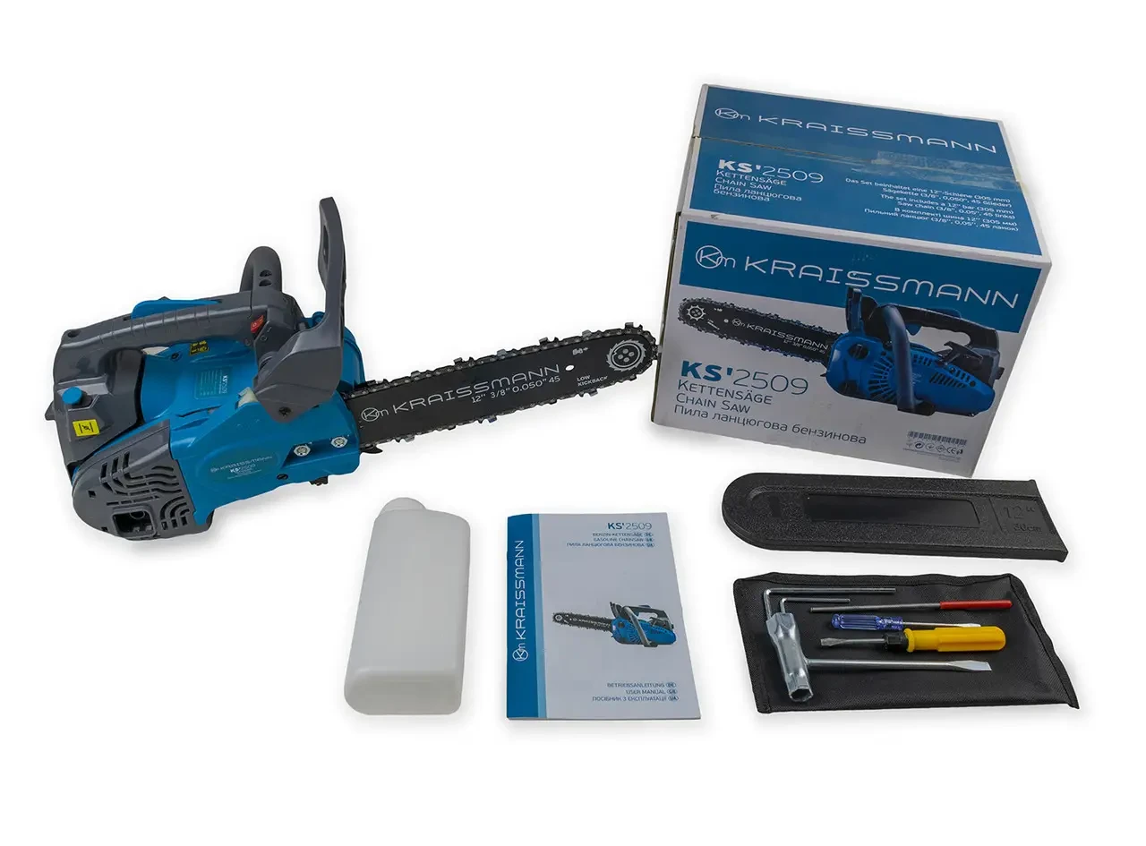 Пила ланцюгова бензинова (бензопила) KRAISSMANN KS'2509 (шина 305 мм, однорука)