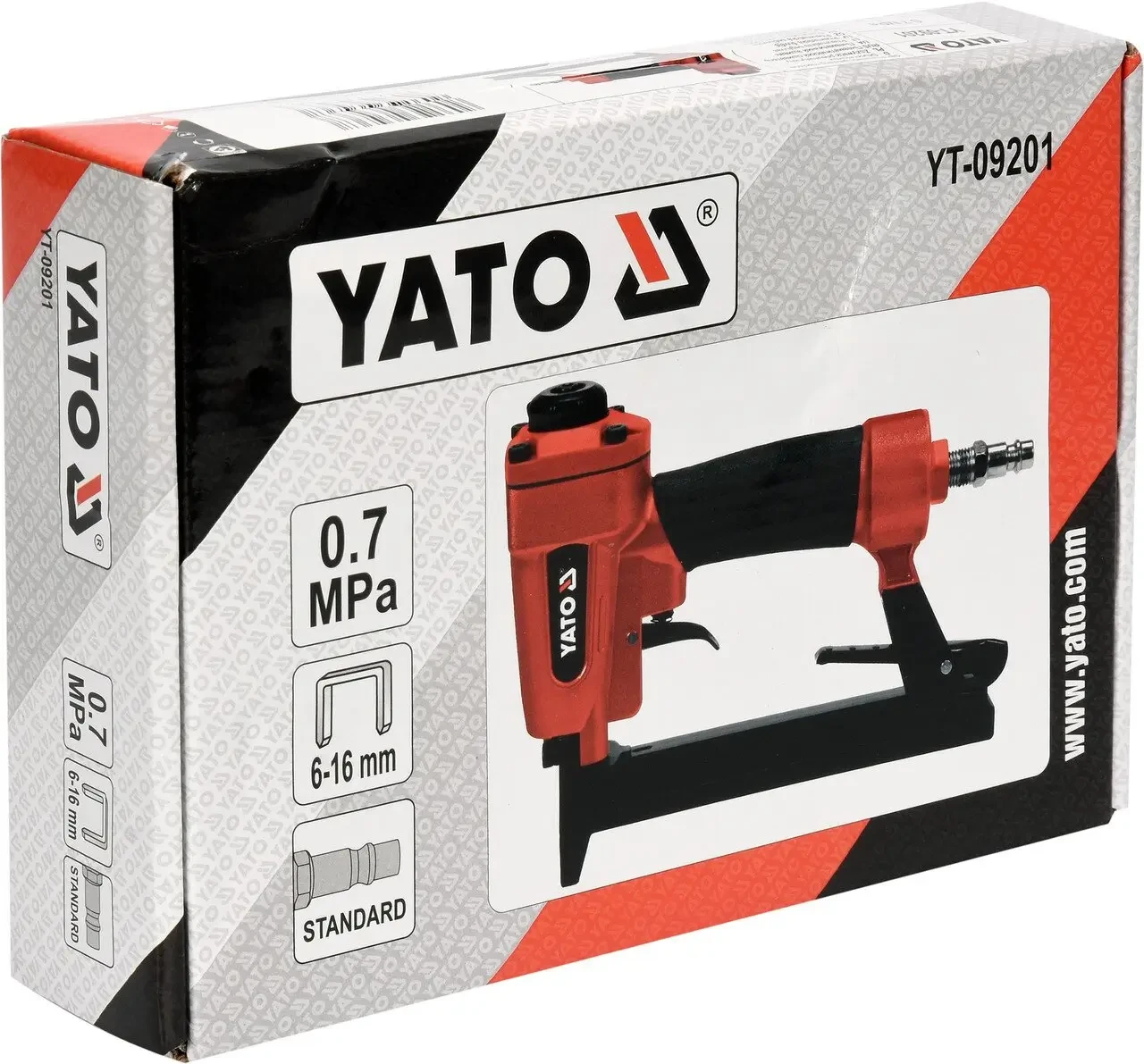Степлер пневматичний YATO YT-09201 для скоб 6-16 х 12.7 мм Степлер пневматичний YATO YT-09201 для скоб 6-16 х 12.7 мм