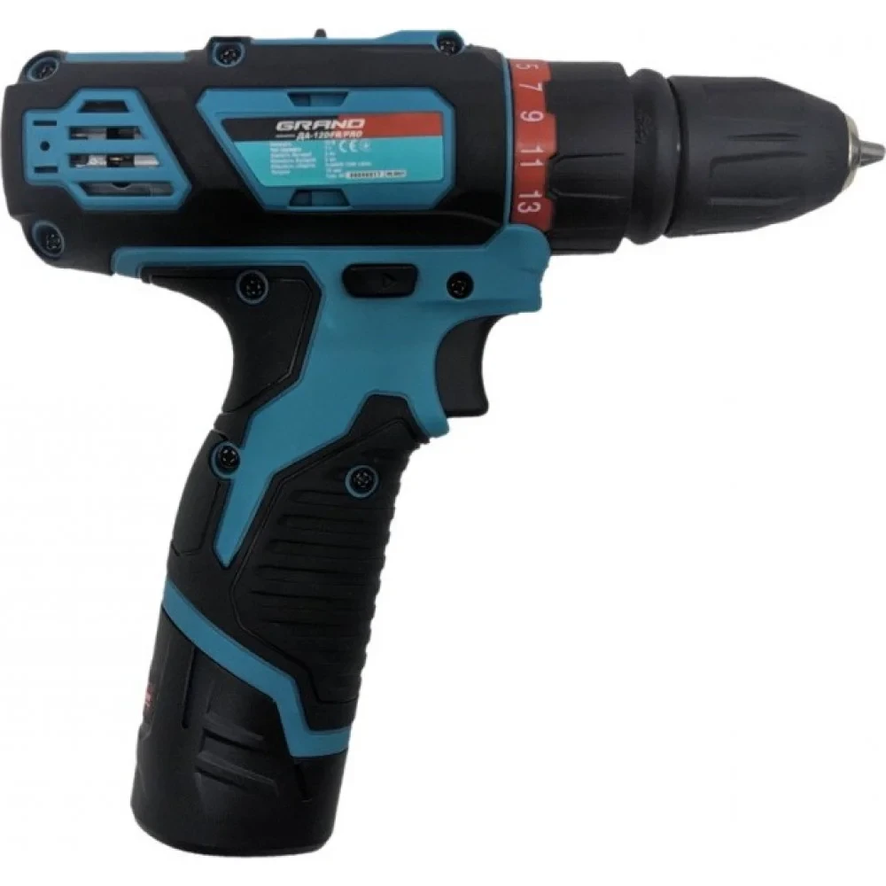 Акумуляторний шуруповерт Grand ДА-12DFR/PRO (12В, 2 Ач, 2 акумулятора, швидкознімний патрон, кейс)