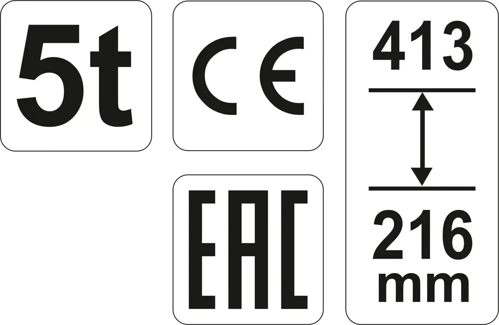 Домкрат гідравлічний пляшковий YATO YT-17002,  5 т 216-413 мм