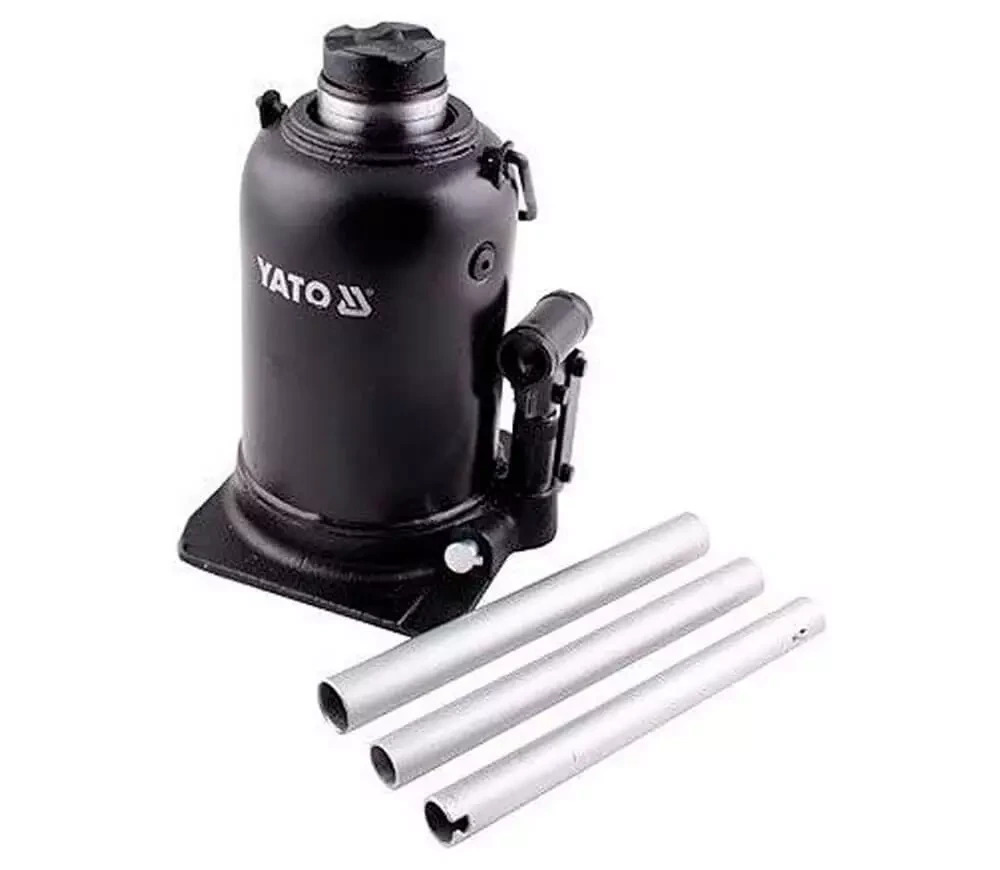Домкрат гідравлічний пляшковий з подвійним штоком YATO YT-1715, 12 т 235-590 мм