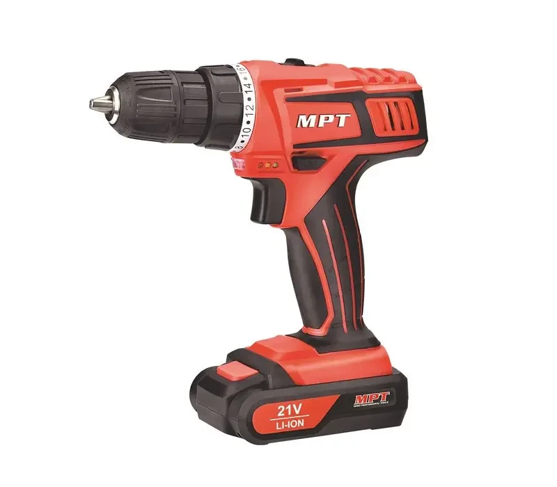 Дриль - шуруповерт акумуляторна MPT MCDT2126.B2 PROFI, 21, Li-ion,1.5 Ач, 2 шв. 0-10 мм, 2 АКБ, кейс