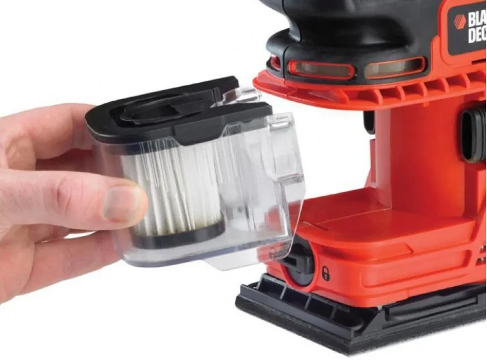 Плоскошліфувальна вібраційна шліфувальна машина BLACK+DECKER KA330EKA-QS (270 Вт, платформа 115 х 230 мм, хід 2 мм)