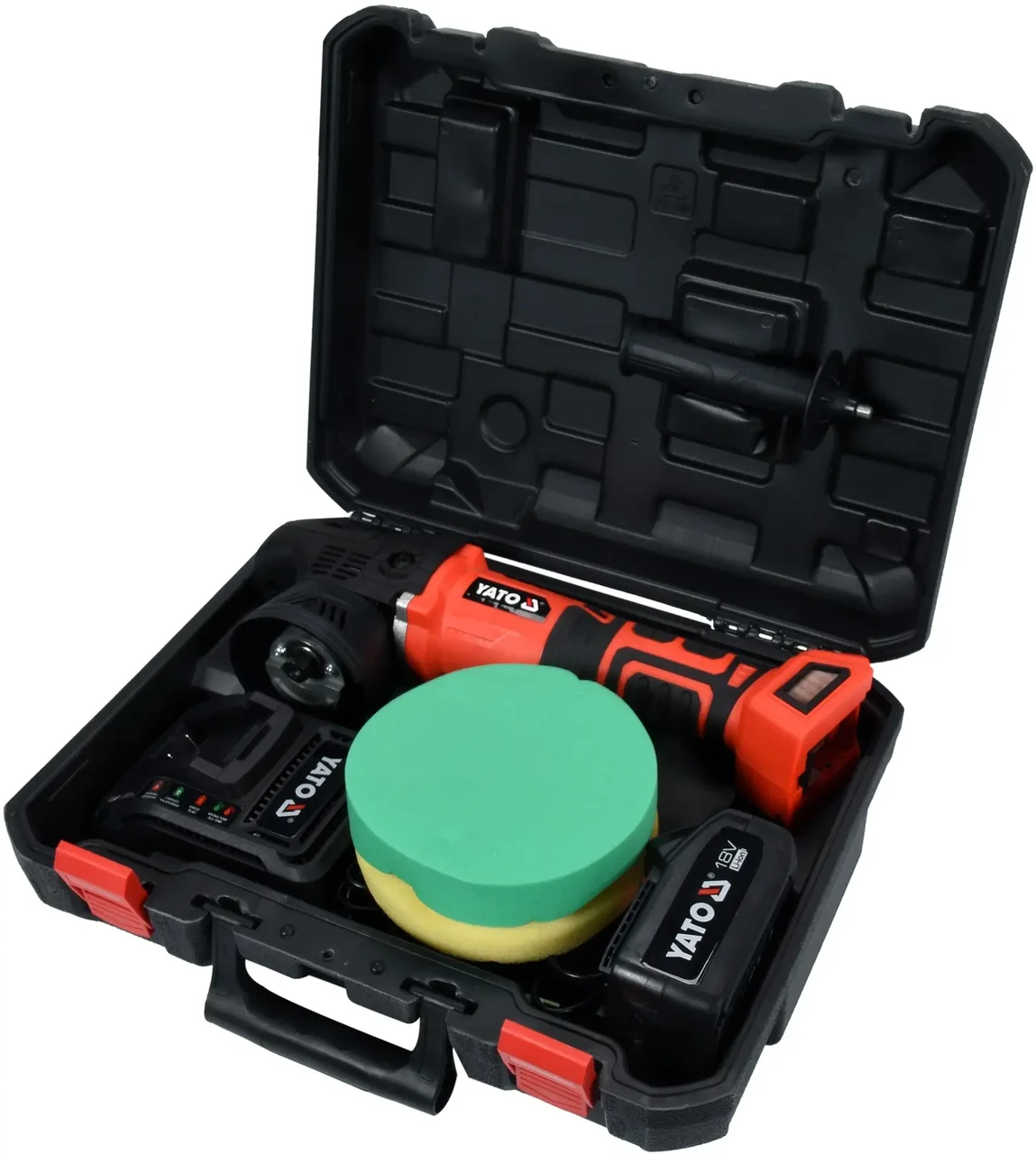 Полірувальна ексцентрикова безщіткова шліфувальна машина YATO YT-82920 (18 В, 3 Аг, 1500-5000 об/хв, 150 мм)