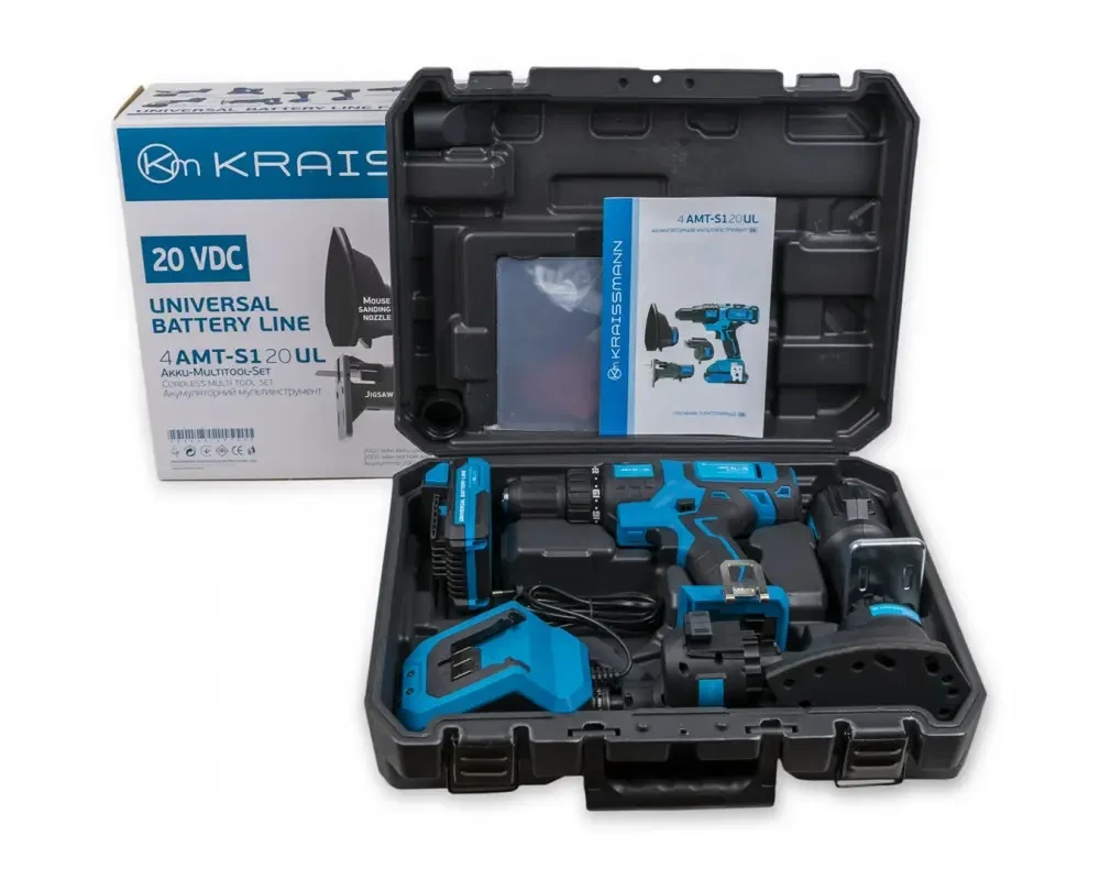 Мультиінструмент акумуляторний KRAISSMANN 4 AMT-S1 20UL (4 в 1) Мультиінструмент акумуляторний KRAISSMANN 4 AMT-S1 20UL (4 в 1)