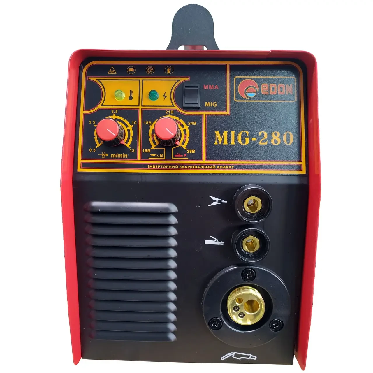 Сварочный полуавтомат 2 в 1 Edon MIG 280, 7.5 кВт, сварочный ток 30-280 А, диаметр проволоки 0.6-1.0
