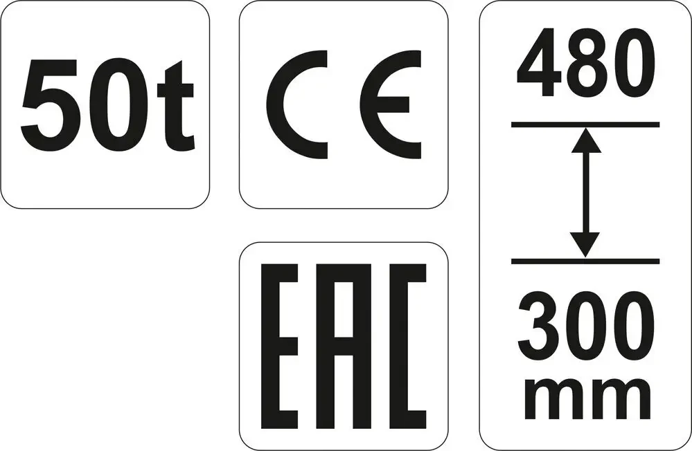 Домкрат гідравлічний пляшковий YATO YT-17009, 50 т 300-480 мм