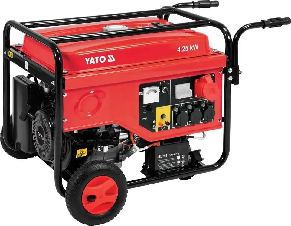 Генератор ел.струму бензиновий YATO YT-85460: W= 4.25/5.5 кВт, U= 230/380 В, 3фази, бак- 25л