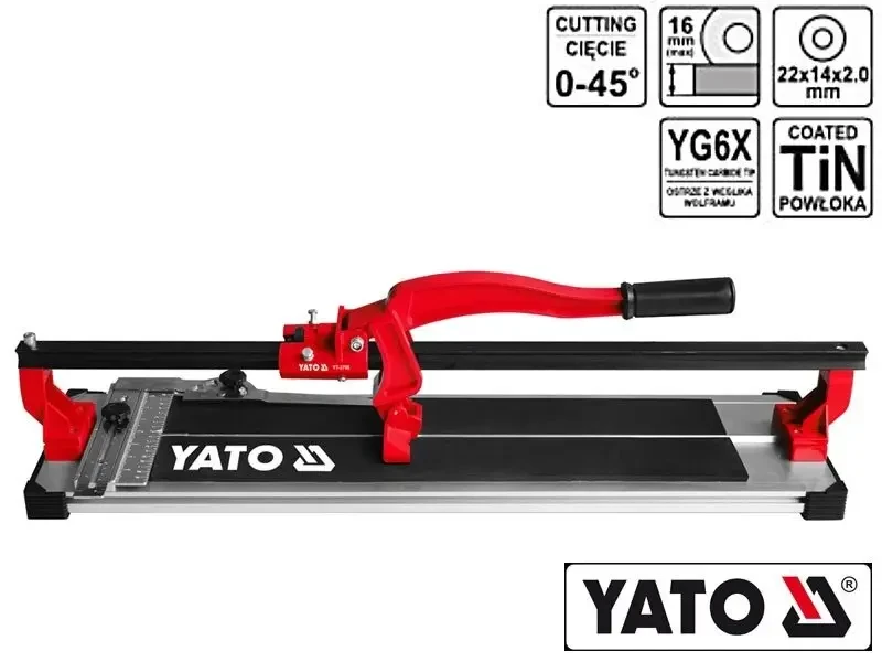 Плиткоріз ручний YATO м з ковзаючим бігунком і направляючою 50 см Плиткоріз ручний YATO м з ковзаючим бігунком і направляючою 50 см