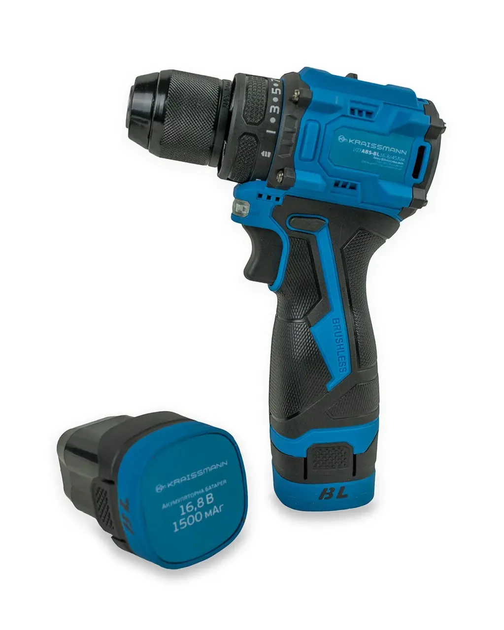 Шурупокрут акумуляторний безщітковий KRAISSMANN 103 ABS-BL (16,8 В, 45 Н*м, кейс)