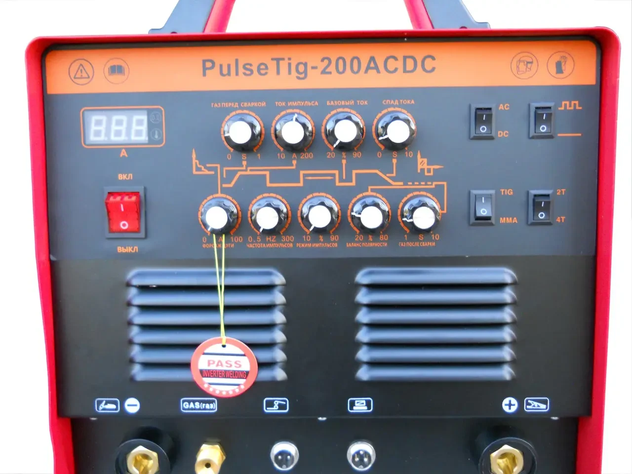 Аргонодуговий зварювальний апарат Edon PULSETIG-200 AC/DC, 220 В, 5.8 кВт, зварювальний струм 20-200 А