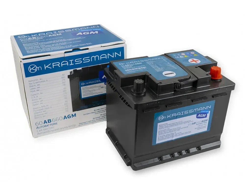 Автомобильный аккумулятор KRAISSMANN 60 AB 660 AGM (гарантия 2 года)