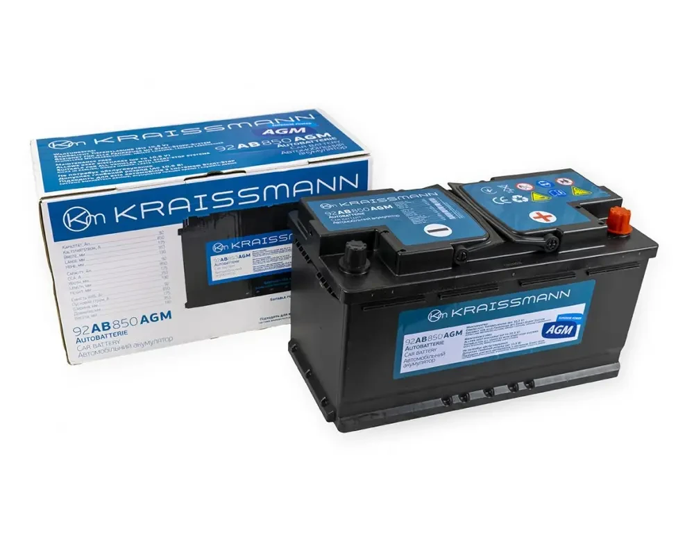 Автомобильный аккумулятор KRAISSMANN 92 AB 850 AGM (гарантия 2 года)
