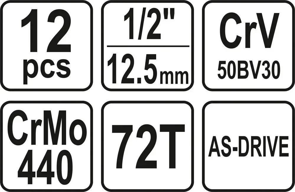 Набір головок торцевих YATO YATO YT-38671, 1/2