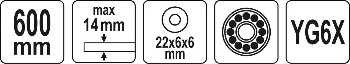 Плиткоріз ручний з розкладним столом YATO, 1 спрямовуюча l= 600 мм, t≤ 14 мм, 300х 800х 650мм [1]