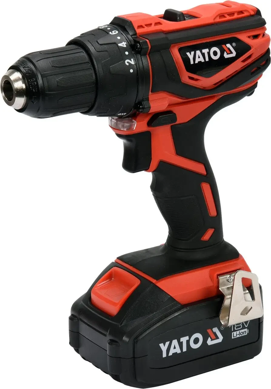 Шурупокрут-дриль акумуляторний YATO YT-82784, 2 х Li-Ion 18 В 3 А·год 40 Нм + кейс